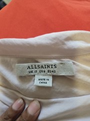 AllSaints One Shoulder Draped Cocktail Blush Pink Ruched Mini Dress Size M