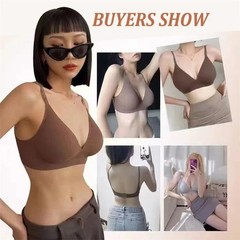 Sujetador Push Up sin aros mujer Bralette sin costuras Deep V Lencería Sexy