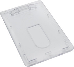 3 Pack – Slim Heavy Duty Badge Holders – Hard Plastic Clear Polycarbonate (Holds