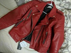 MENS ASYMMETRICAL BIKER LEATHER JACKET SLIM FIT 100% SHEEPSKIN REAL LEATHER