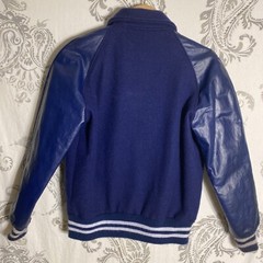 Vintage Howe Snap Button Varsity Jacket Wool Size 36 Blue Made In Usa