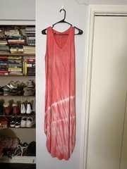 LIVI Active Coral Tie Dye Sleeveless V-Neck Maxi Dress