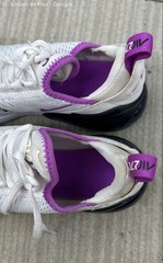 Nike Air Max 270 GS White Black Fuchsia Shoes 943345-116 Youth 4Y Women’s 6.5 VG