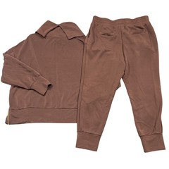 Varley DoubleSoft Priya Longline Sweat and Jogger Set Brown VAR01708 Womens