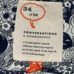 Anthropologie 34 of 52 Conversations Womens Shirt Dress 2P Colloquial Faces B3