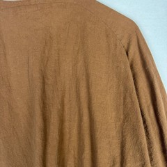 B’ Gauze Brown Cotton Button Front Oversized Top Made in USA One Size Fits All