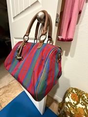 Pre-Owned Jeffrey Banks Striped Purse Bag Handbag L12″ W9″ H8″ Great Condition
