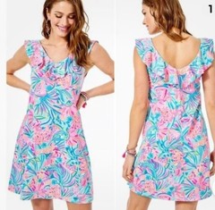 Lilly Pulitzer Alessa Ruffle Dress Tropical Punch – NWT-Sz XL