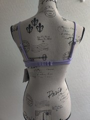 NWT RVCA Lilac Purple Ribbed Invert V Wire Underwire Swim Bikini Bra_10/Medium