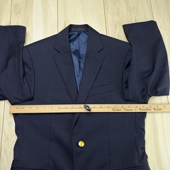 Lauren Ralph Lauren Black Label Gold Button Navy Blue Wool Blazer Mens Size 36R