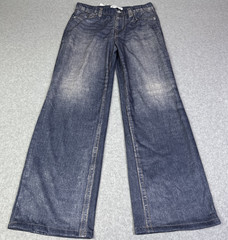 NEW Mila Rosabella Women’s Size L Pull On Faux Jeans Pants Wide Leg Stretchy