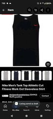 Nike Men’s Tank Top Athletic Cut Fitness Work Out Sleeveless Shirt