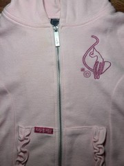 Baby Phat Girls Kids Short Sleeve Sweatshirt Pink Zip Cute Size Small
