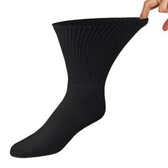 Premium Cotton Diabetic Crew Socks with Loose Non-Binding Top