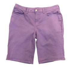 a.n.a. Women Denim Bermuda Shorts Size 16T Lavendar Stretch Cotton Spandex Blend