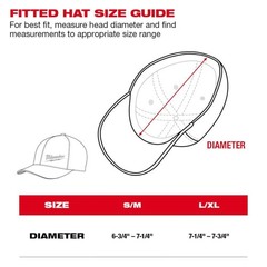 Milwaukee Large/Extra Large Dark Gray WORKSKIN Fitted Hat