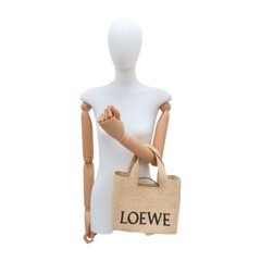 LOEWE Small Front Shoulder Tote Bag Raffia Beige A685B59X03
