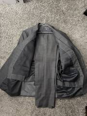 *NEW* Express Gray Slim Fit 3-Piece Suit 36R Jacket, vest, 30×32 Pants