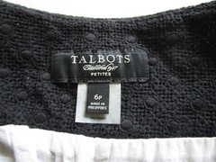 Talbots Black Skirt Fitted Waist Loose Pleats Fully Lined 6P