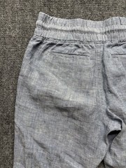 Athleta Cabo Linen Jogger Pants Sz 2 Chambray Blue 100% Linen Coastal Athleisure