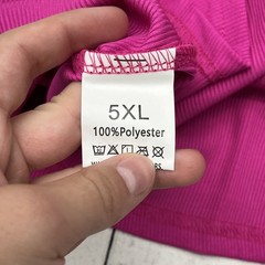 Pink Ribbed Knit Basic U-Neck Tank Top Women’s Size 5X-Large NEW