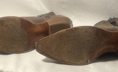 Frye Women 10 M Gray Suede Leather Zip Ankle Boots Bootie Stacked Heel Western