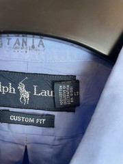Polo Ralph Lauren Shirt Men’s XL Custom Fit Long Sleeve Blue Cotton Pony