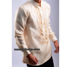 Barong Tagalog for Men Pina Organza w/ Lining Timeless Cream