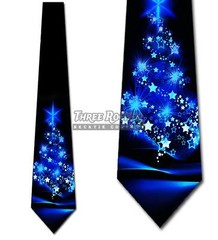 Christmas Ties Men’s Xmas Tree Holiday Necktie Black Tie