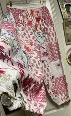 Boho Bloomers With Floral/Fauna Graphics On White Rayon Background-Gathered Legs