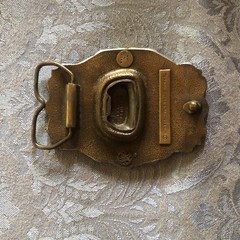 Vtg Lone Star Beer Brass Belt Buckle W/ Bottle Opener 1975 Bergamot Brass Works