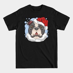 Pitbull Pug Dog Christmas Tee Cotton Black Unisex S-234XL T-Shirt