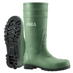 HISEA Men’s Knee Hign Rain Boots Steel Toe Waterproof Work Boots Garden Fishing