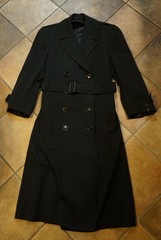 True vintage WW2 usn black double breasted coat 1940s 37L