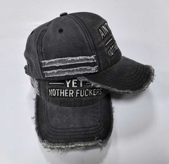 “Ain’t Dead Yet” Distressed Washed Black Baseball Cap | Embroidered Dad Hat