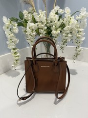 Michael Kors Mercer Small Center Zip Satchel Bag Crossbody Optic