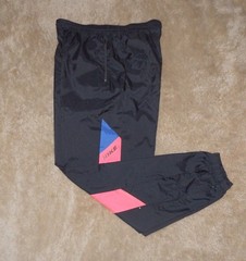 Vintage Nike Windbreaker Track Pants Retro 90s Black Neon Pink Blue Gray Tag L