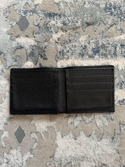 Gucci Black Micro GG Signature Logo Monogram Bifold Wallet Bi-fold Card Holder