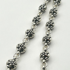 Silver Tone Wallet Chain Ornate Links 40cm 15.7in 3.5oz Biker RCHCHAN