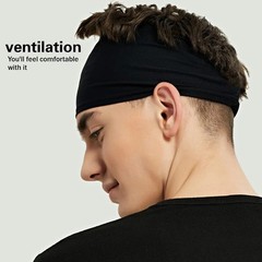 5 Pack Sports Headbands for Men & Women, Moisture Wicking Workout Sweatbands US