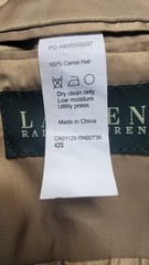 Lauren Ralph Lauren Mens Blazer 42S 100% Camel Hair Sport Coat Tan Beige Short