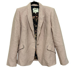 L’AGENCE Tweed Blazer Womens Size 12 Pink Floral Lined One Button Single Breast