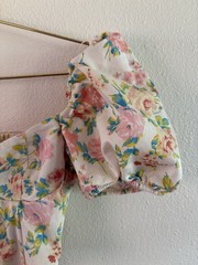 Floral Puff Sleeve Crop Top