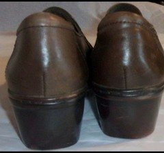 Earth Origins Sz 10 Women’s Brown Leather Slip on Wedge Loafer Shoes