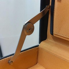 Genuine Leather Attache Briefcase, Structured Hard Case, Dual Combination Locks