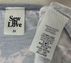 Sew In Love V-neck Tunic Tank 2X Blue Pink Floral Butter Soft Stretch Tank NWOT