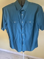 Murano Men’s Large NWT Button-Snap Front Blueish/Green Color