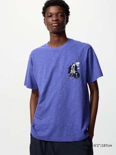 Uniqlo UT Fukumitsuya Kagatobi Graphic Tee Men’s Medium Blue Japan Sake Collab