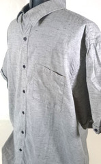 Howe-Mens Short Sleeve-Casual Button Down Shirt-XL Extra Large-Gray-100% Cotton