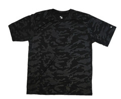 Badger Sport 4139 Monocam Black Camouflage Short Sleeve Workout T-Shirt Mens XL